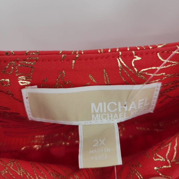 Michael Kors Sangria Maxi Dress Gold Chain Plus Size 2X NWT - Picture 4 of 9